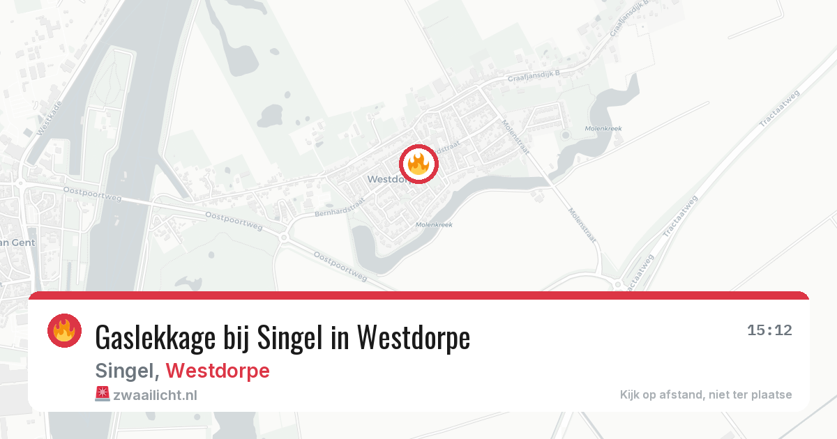 Gaslekkage bij Singel in Westdorpe — 20 apr 2026