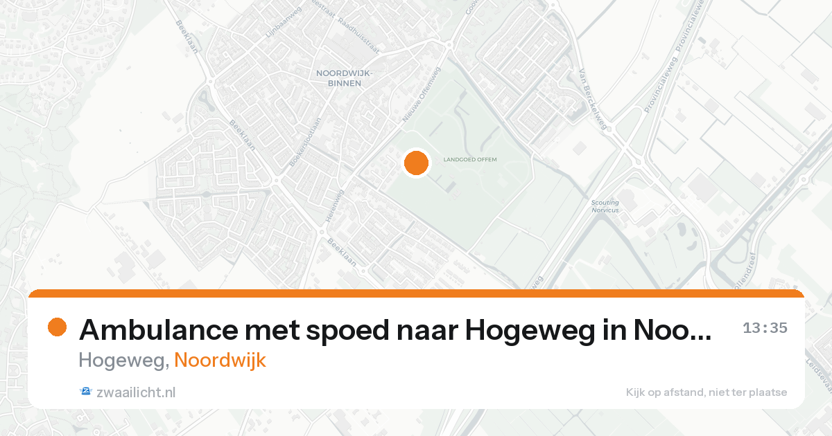 Ambulance met spoed naar Hogeweg in Noordwijk — 18 aug 2026