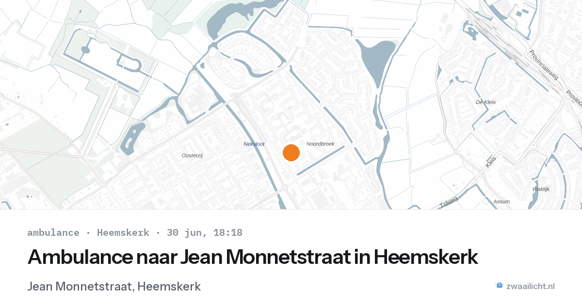 Ambulance naar Jean Monnetstraat in Heemskerk — 30 jun 2026