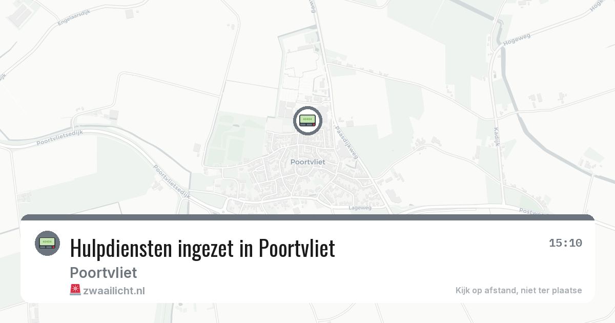 Hulpdiensten ingezet in Poortvliet — 16 mei 2026 | 🚨 Zwaailicht.nl