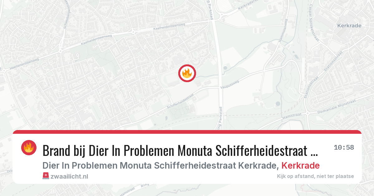 Brand bij Dier In Problemen Monuta Schifferheidestraat Kerkrade in Kerkrade — 25 mei 2026