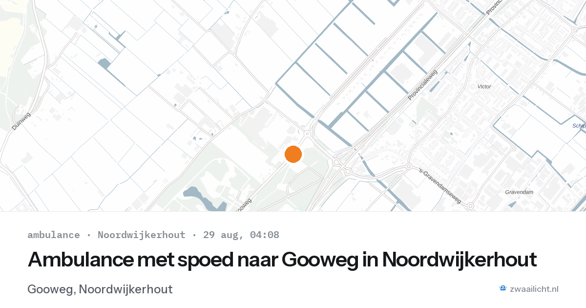 Ambulance met spoed naar Gooweg in Noordwijkerhout — 29 aug 2026