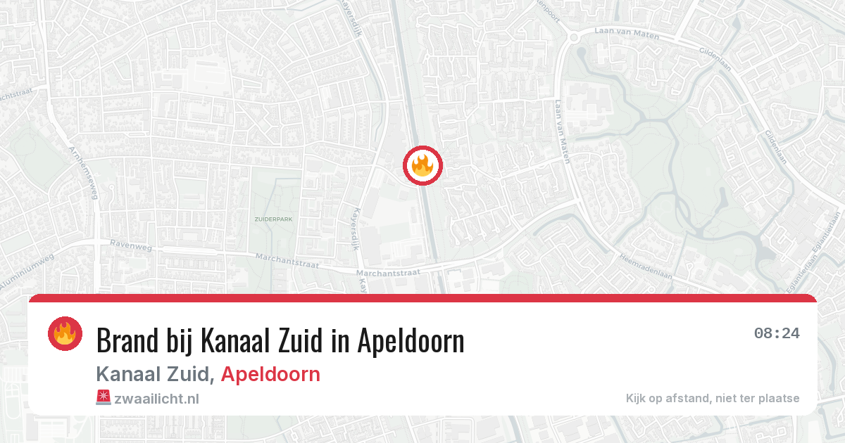 Brand bij Kanaal Zuid in Apeldoorn — 28 mrt 2026
