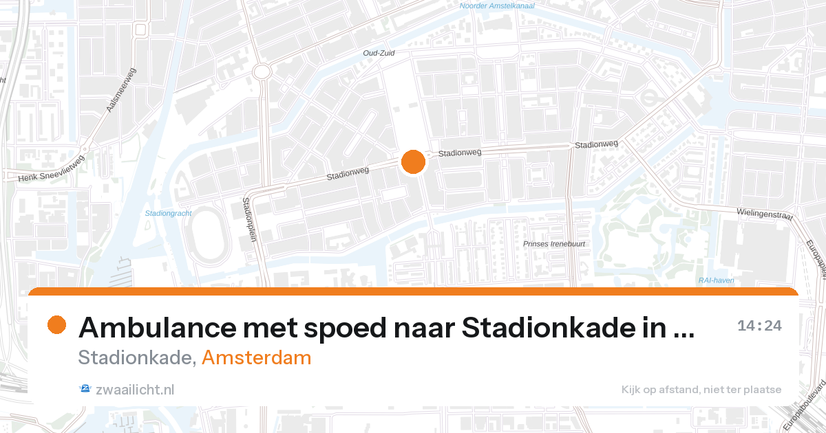 Ambulance met spoed naar Stadionkade in Amsterdam — 28 aug 2026