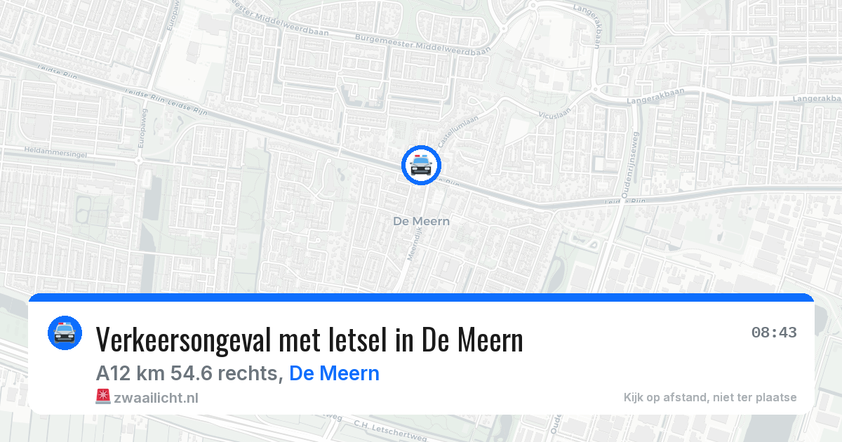 Verkeersongeval met letsel in De Meern — 4 jun 2026