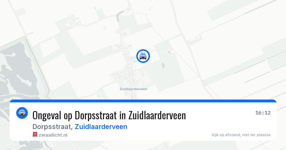 Ongeval op Dorpsstraat in Zuidlaarderveen — 15 mei 2026