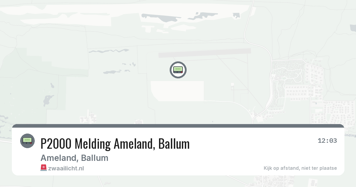 P2000 Melding Ameland, Ballum — 21 jul 2026