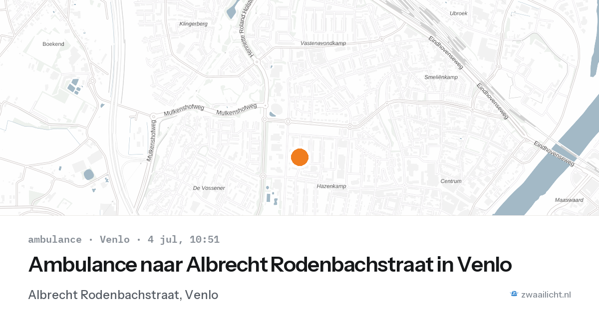 Ambulance naar Albrecht Rodenbachstraat in Venlo — 4 jul 2026