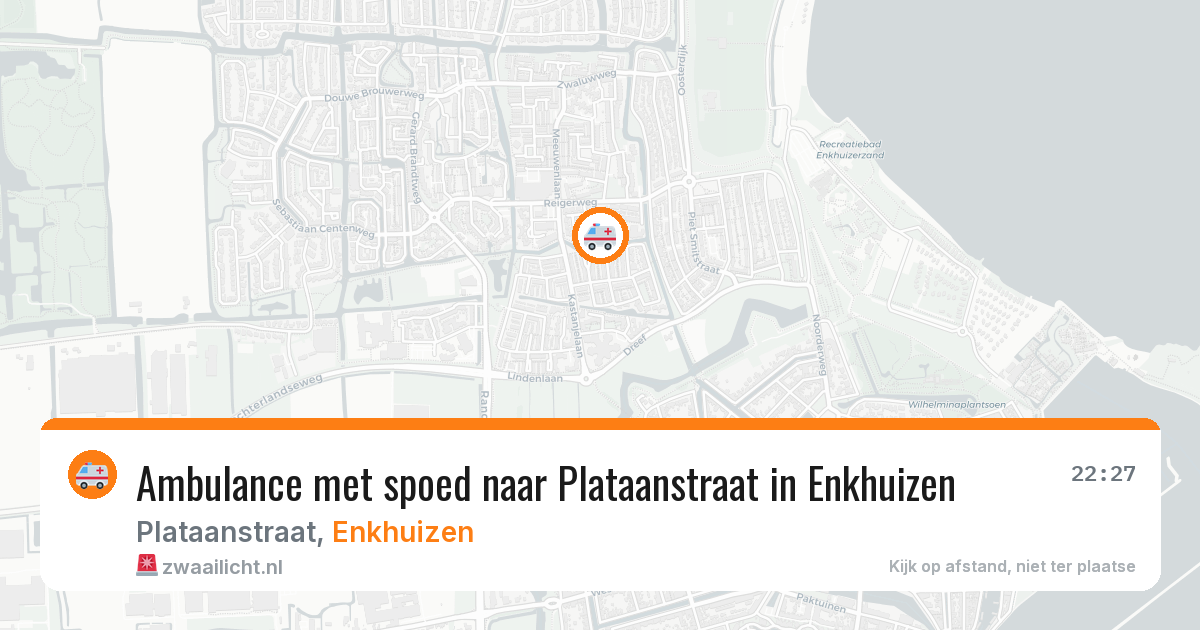 Ambulance met spoed naar Plataanstraat in Enkhuizen — 4 jul 2026