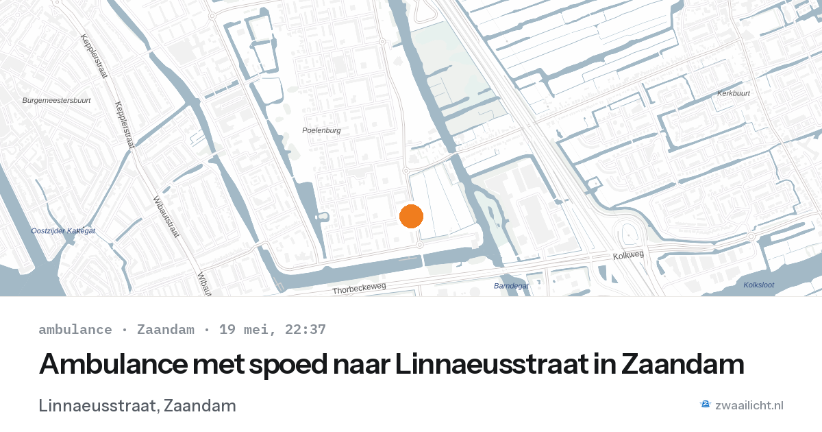 Ambulance met spoed naar Linnaeusstraat in Zaandam — 19 mei 2026