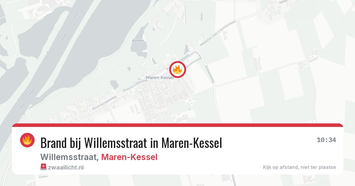 Brand bij Willemsstraat in Maren-Kessel — 15 feb 2026