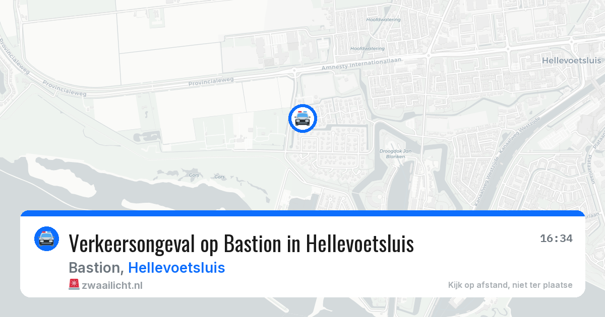 Verkeersongeval op Bastion in Hellevoetsluis — 25 mei 2026