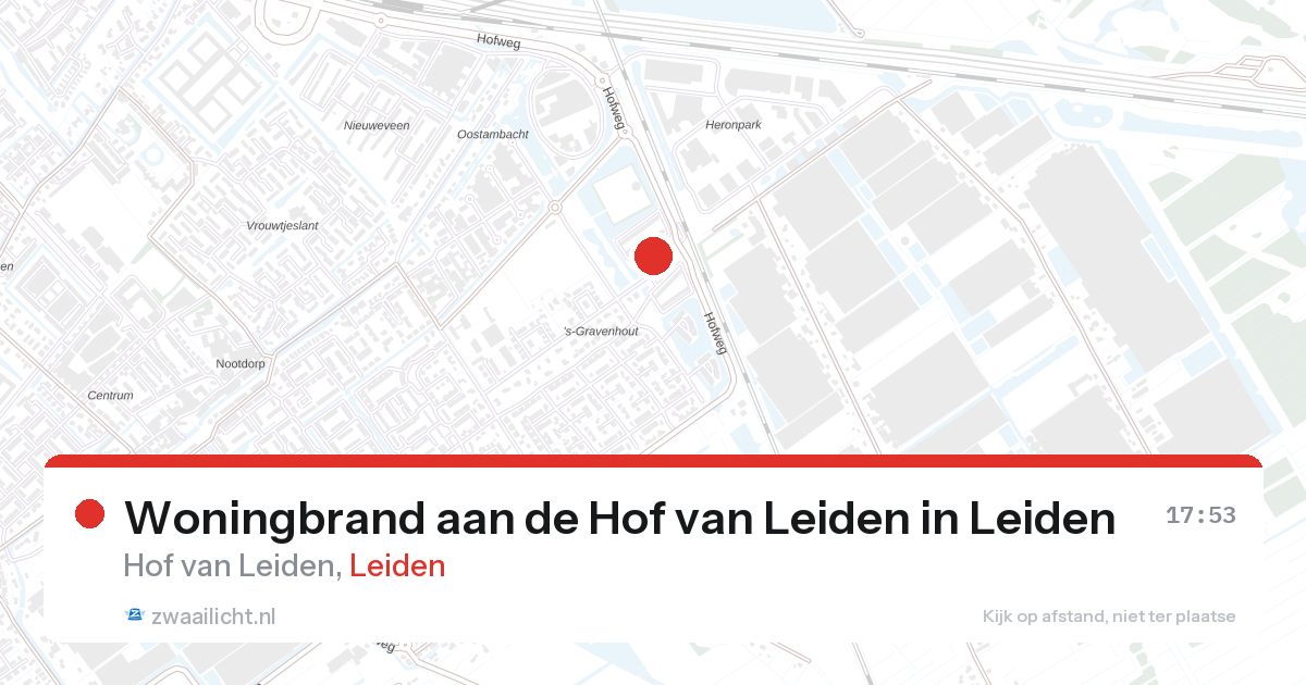Woningbrand aan de Hof van Leiden in Leiden — 21 jan 2026