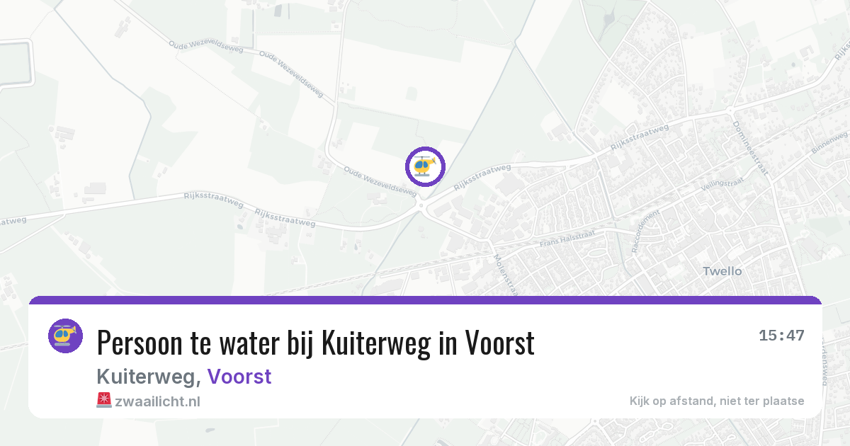 Persoon te water bij Kuiterweg in Voorst — 28 jun 2026