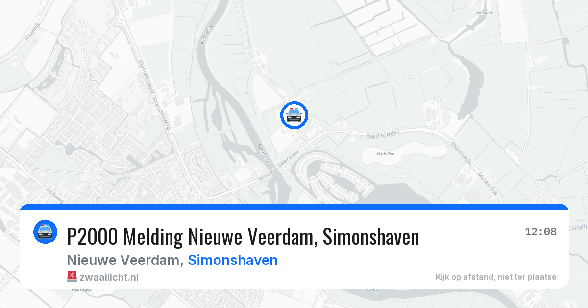 P2000 Melding Nieuwe Veerdam, Simonshaven — 7 jun 2026