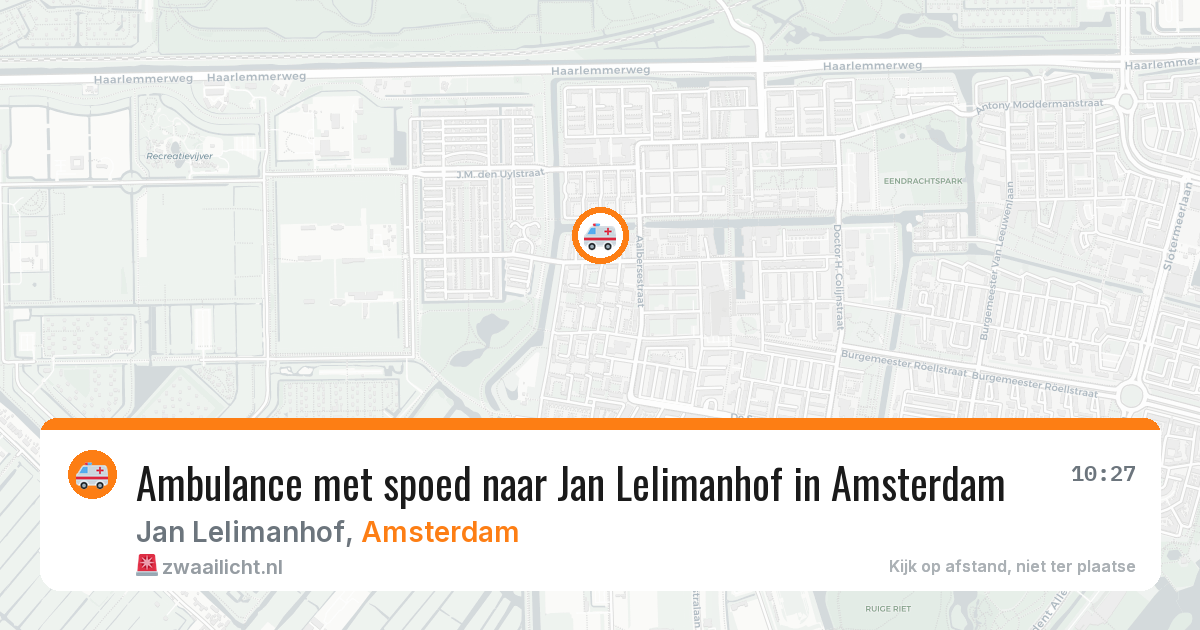 Ambulance met spoed naar Jan Lelimanhof in Amsterdam — 20 jul 2026