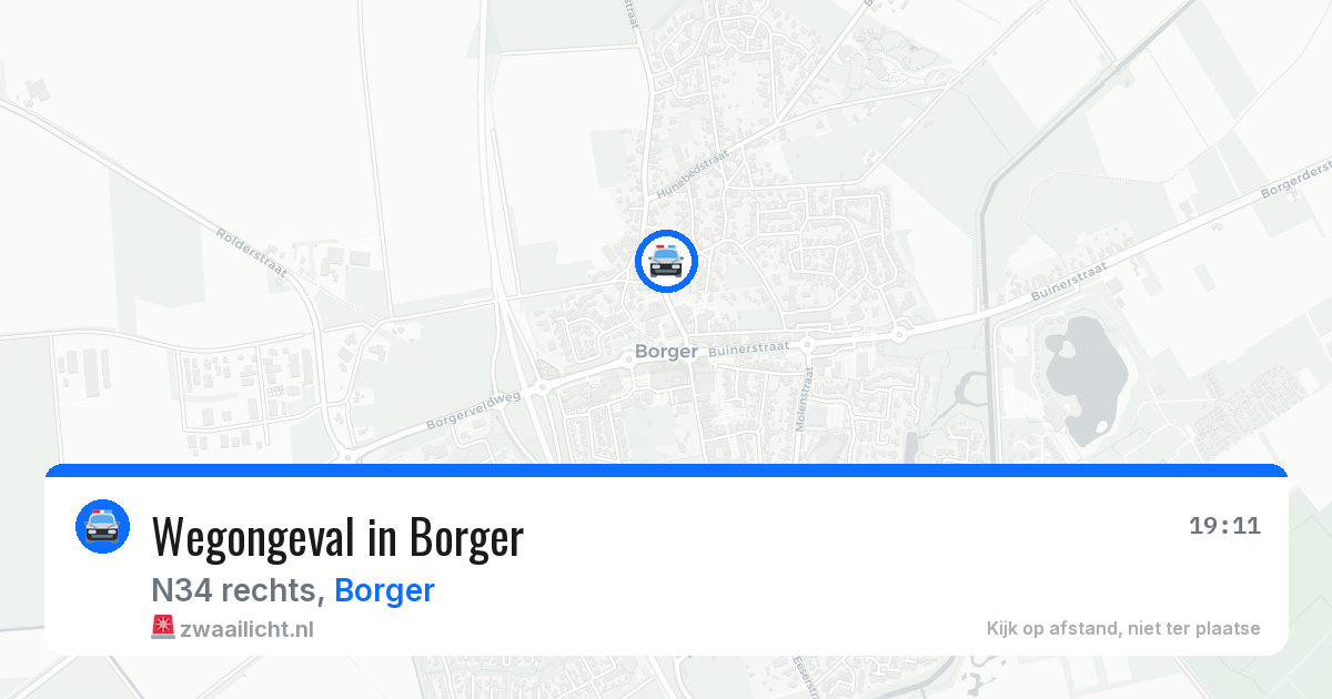 Wegongeval in Borger — 13 mei 2026