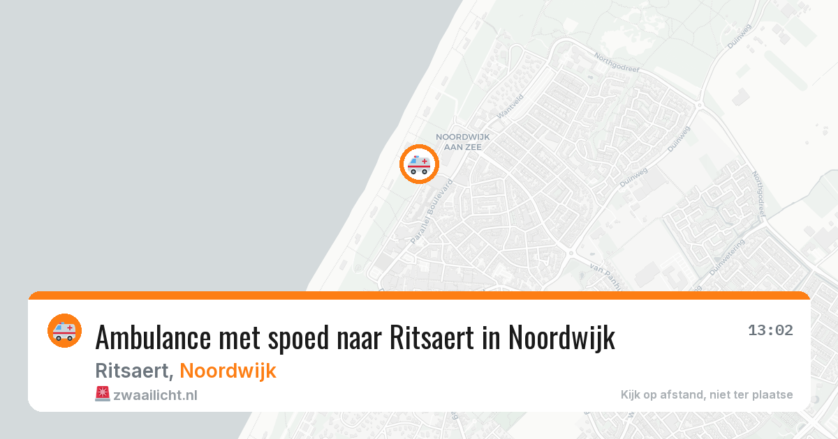 Ambulance met spoed naar Ritsaert in Noordwijk — 12 aug 2026
