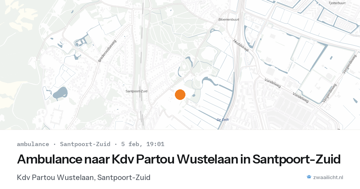 Ambulance naar Kdv Partou Wustelaan in Santpoort-Zuid — 5 feb 2026