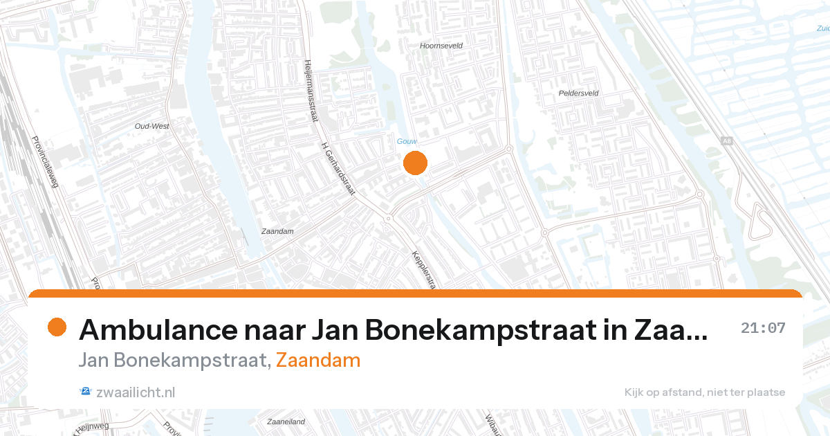 Ambulance naar Jan Bonekampstraat in Zaandam — 26 jul 2026