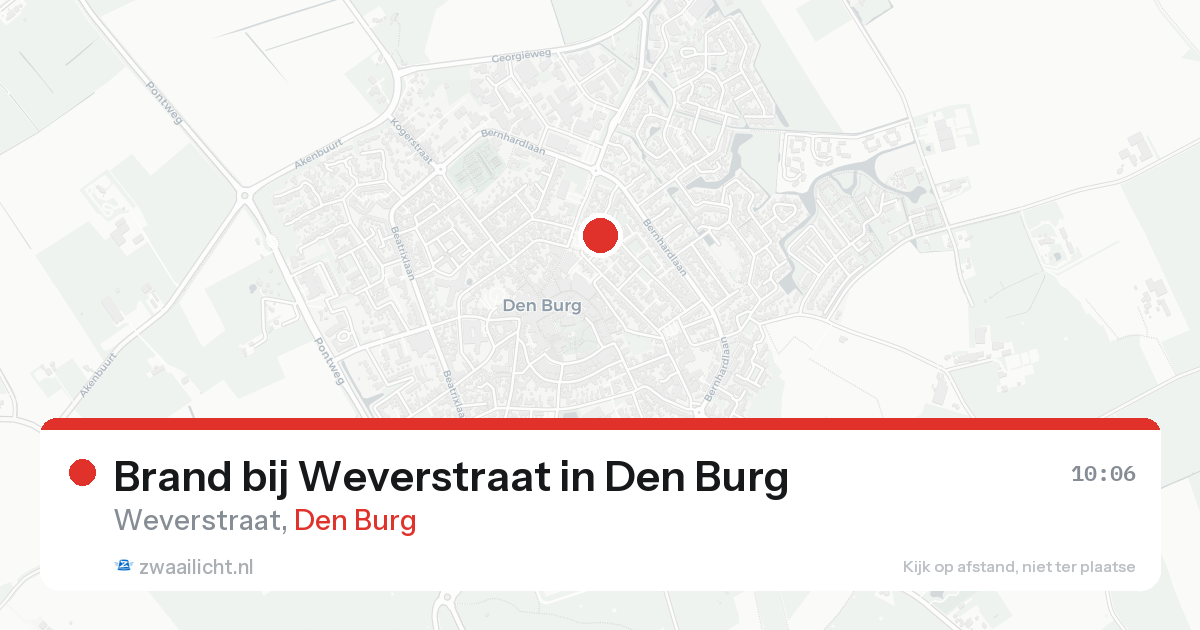 Brand bij Weverstraat in Den Burg — 24 aug 2026