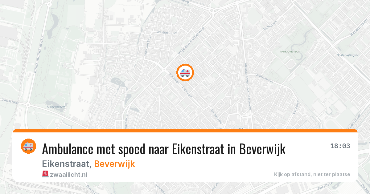 Ambulance met spoed naar Eikenstraat in Beverwijk — 16 mrt 2026