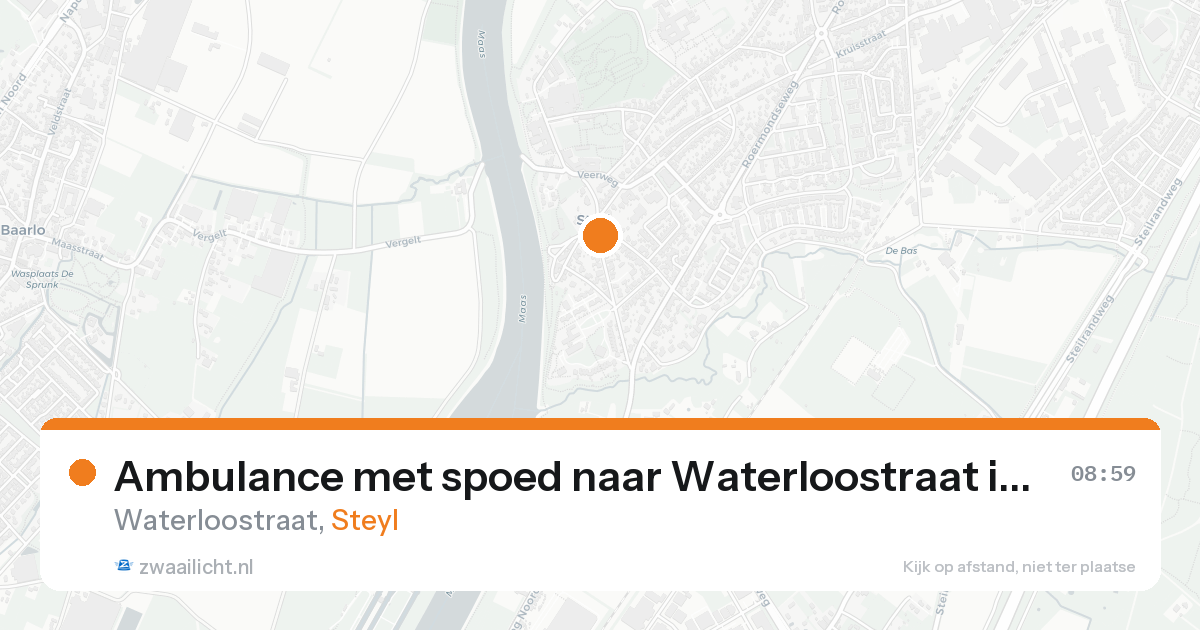 Ambulance met spoed naar Waterloostraat in Steyl — 18 aug 2026