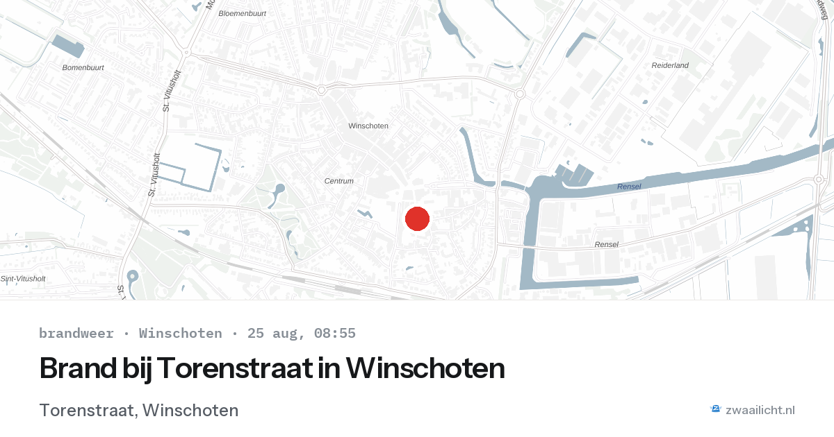 Brand bij Torenstraat in Winschoten — 25 aug 2026