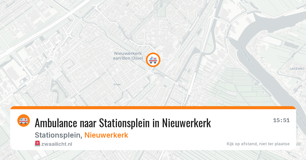 Ambulance naar Stationsplein in Nieuwerkerk — 14 mrt 2026