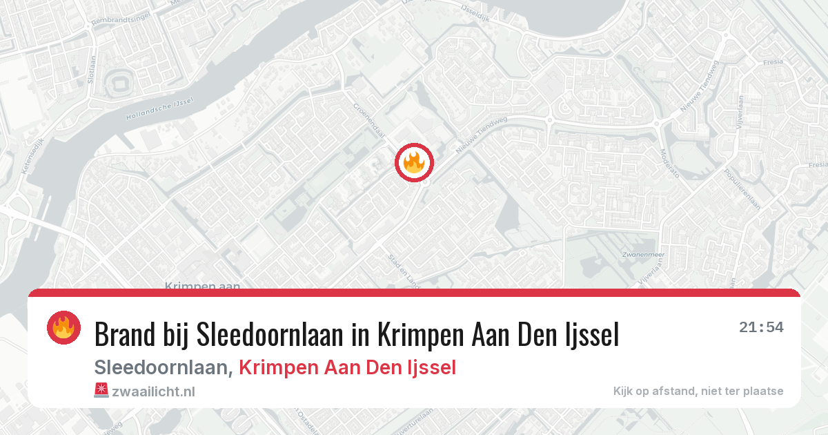 Brand bij Sleedoornlaan in Krimpen Aan Den Ijssel — 14 aug 2026