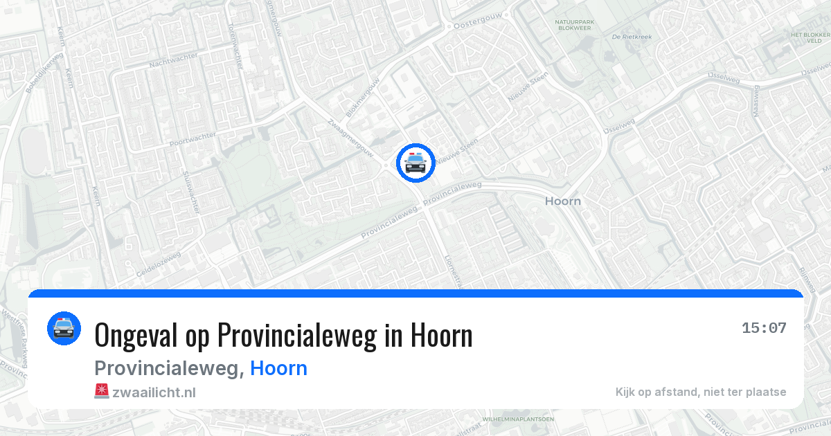 Ongeval op Provincialeweg in Hoorn — 13 aug 2026