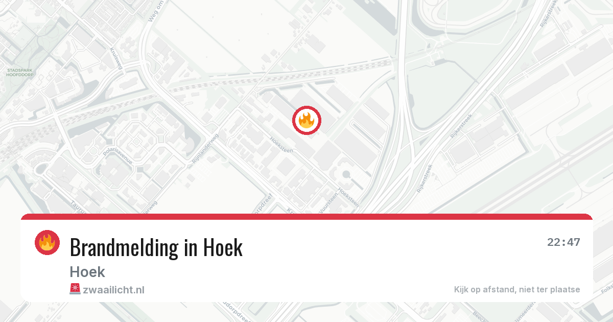 Brandmelding in Hoek — 22 jul 2026