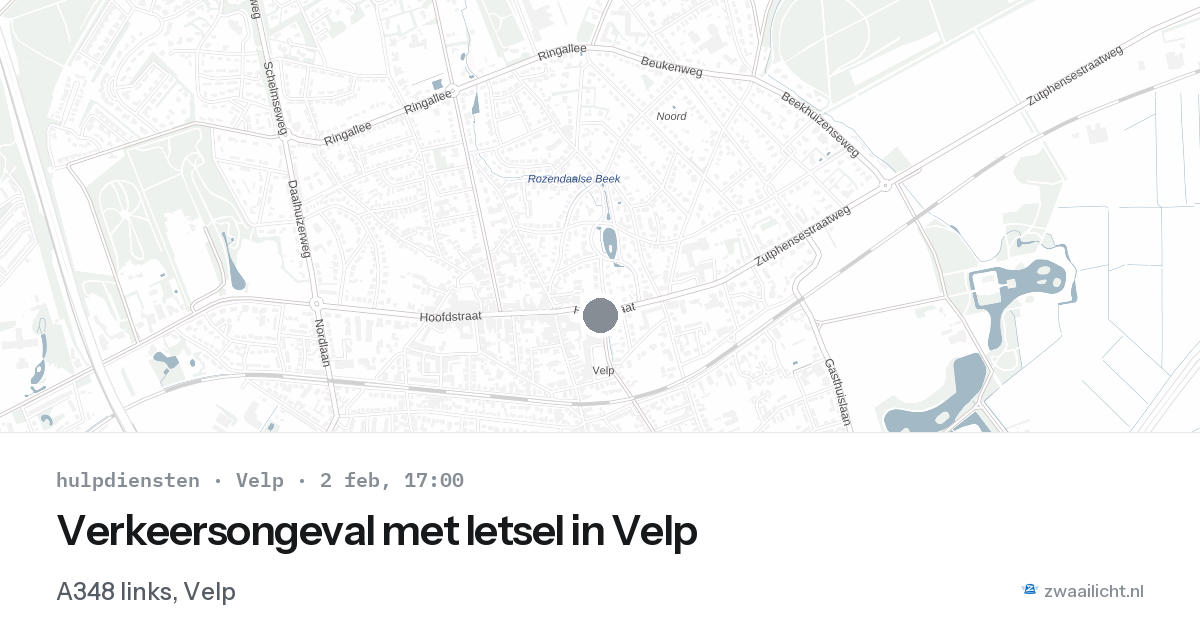 Verkeersongeval met letsel in Velp — 2 feb 2026