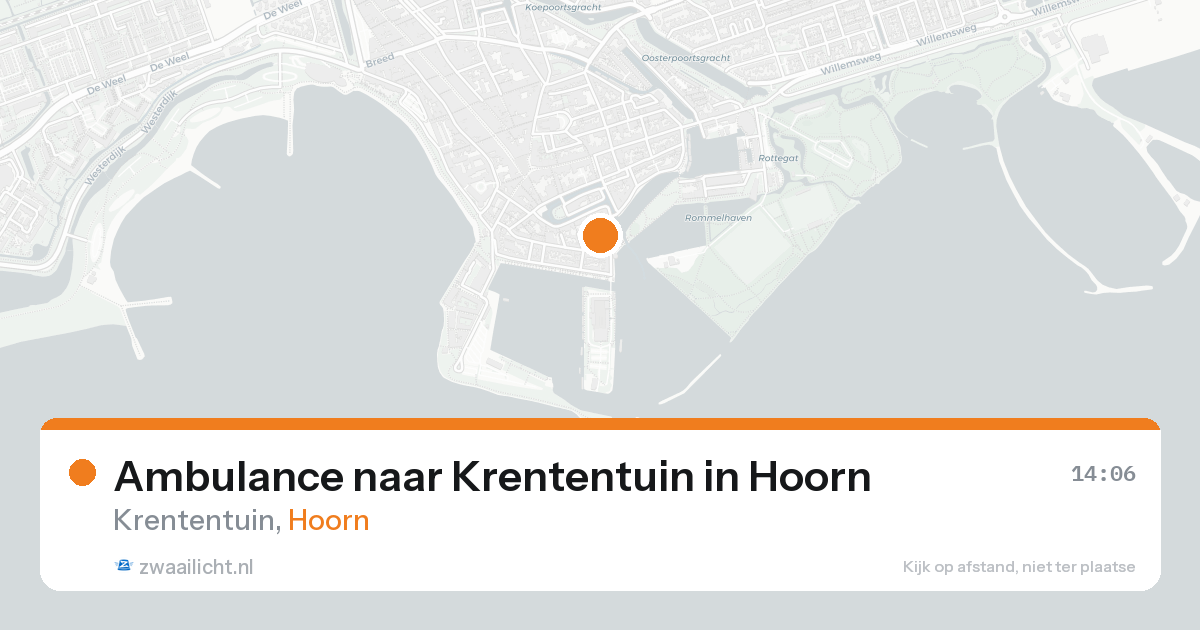 Ambulance naar Krententuin in Hoorn — 16 aug 2026