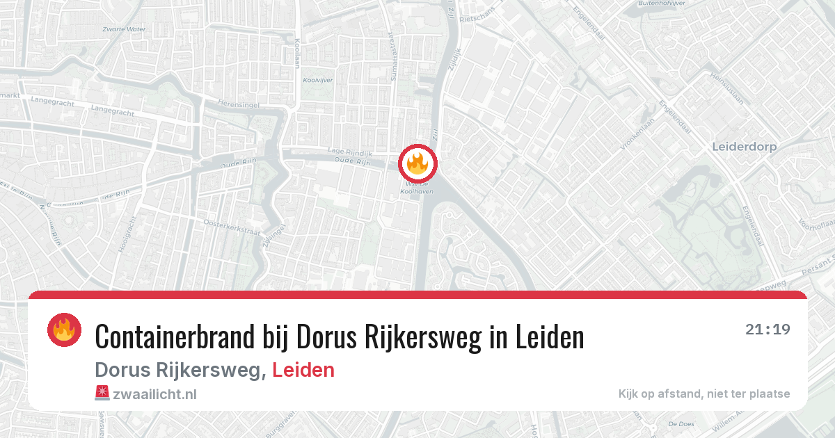 Containerbrand bij Dorus Rijkersweg in Leiden — 13 aug 2026