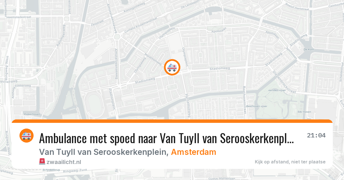 Ambulance met spoed naar Van Tuyll van Serooskerkenplein in Amsterdam — 13 aug 2026