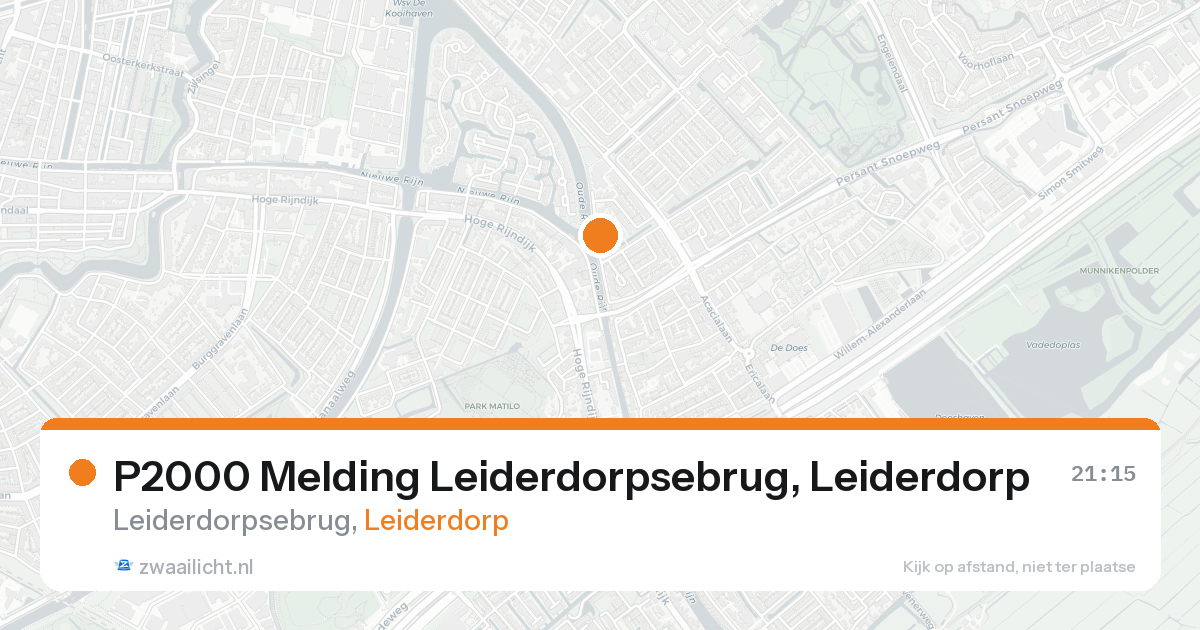 P2000 Melding Leiderdorpsebrug, Leiderdorp — 15 aug 2026