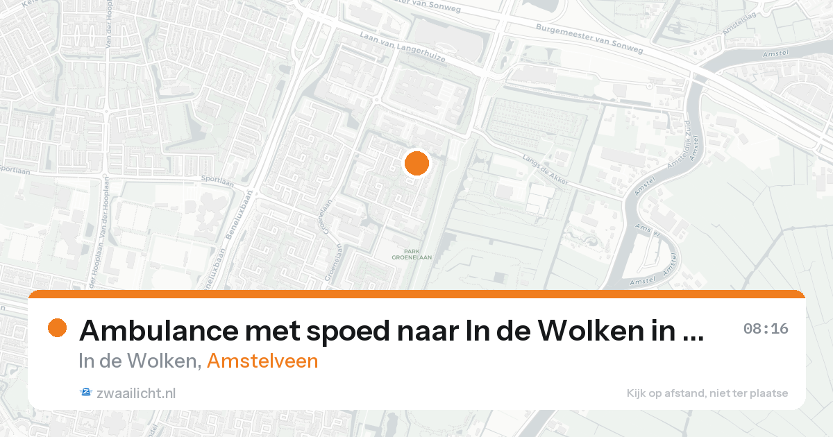 Ambulance met spoed naar In de Wolken in Amstelveen — 23 jul 2026