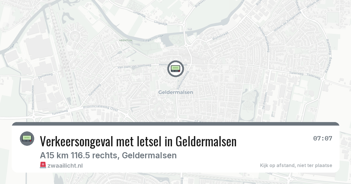 Verkeersongeval met letsel in Geldermalsen — 9 aug 2026