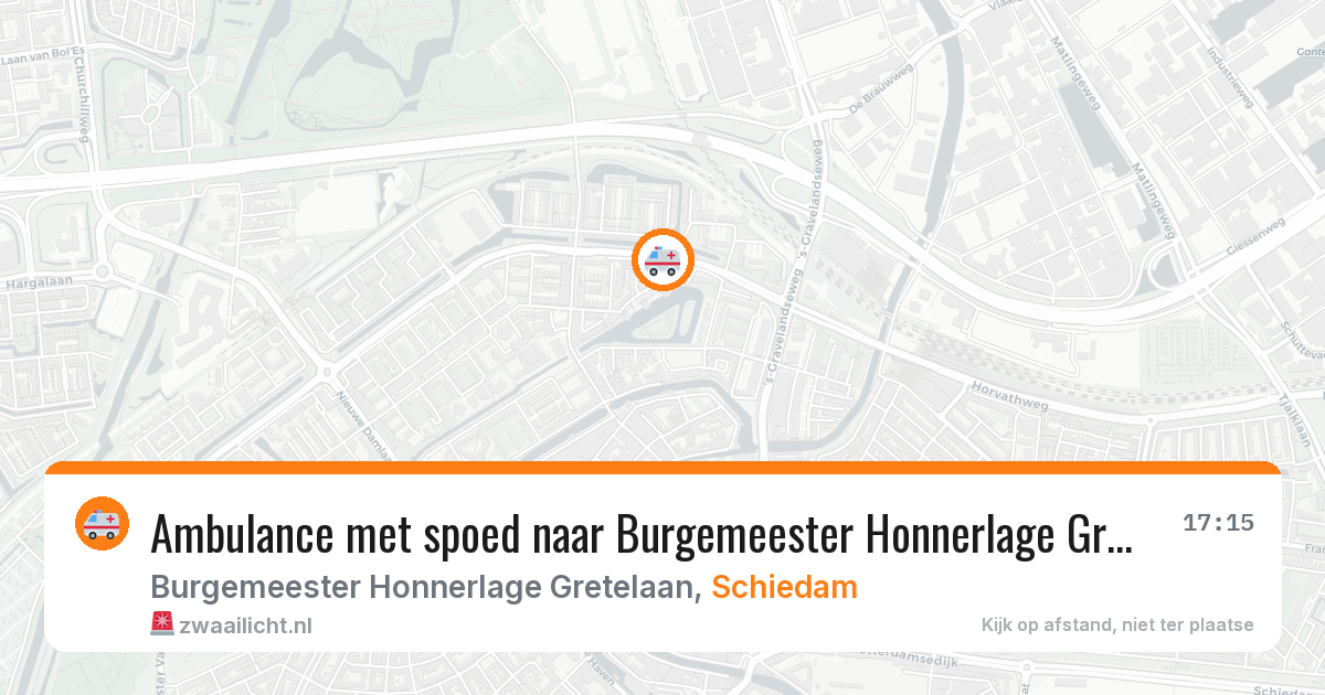 Ambulance met spoed naar Burgemeester Honnerlage Gretelaan in Schiedam — 8 feb 2026