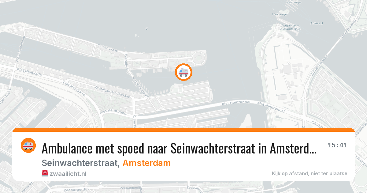 Ambulance met spoed naar Seinwachterstraat in Amsterdam — 15 mei 2026