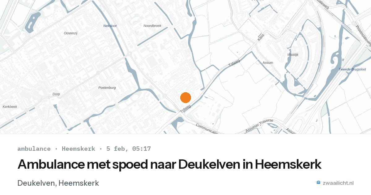 Ambulance met spoed naar Deukelven in Heemskerk — 5 feb 2026