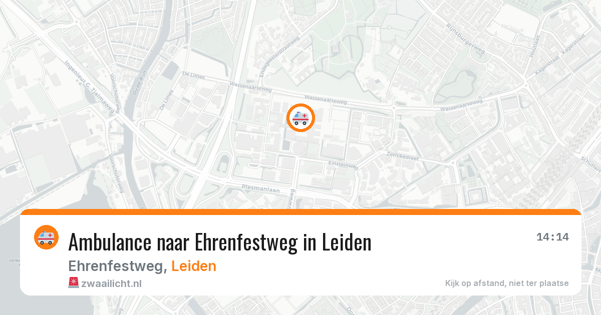 Ambulance naar Ehrenfestweg in Leiden — 29 jul 2026