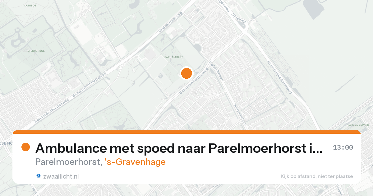 Ambulance met spoed naar Parelmoerhorst in 's-Gravenhage — 23 mei 2026