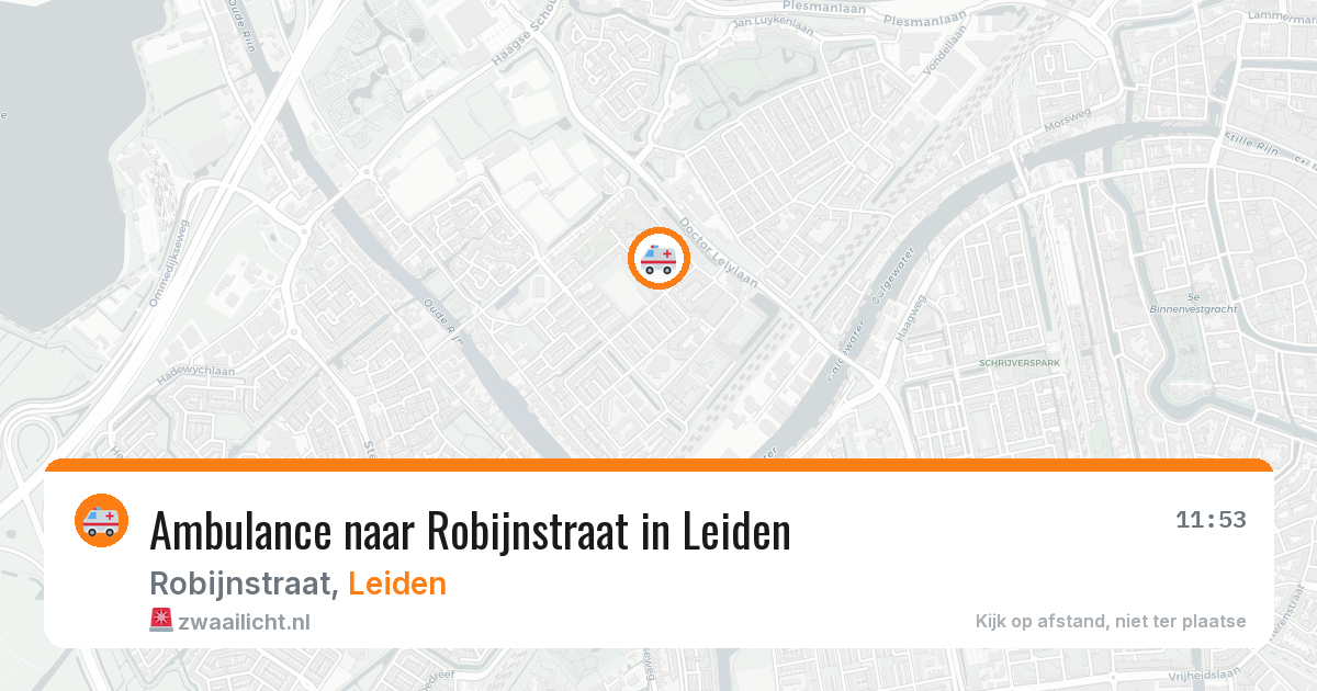 Ambulance naar Robijnstraat in Leiden — 9 aug 2026