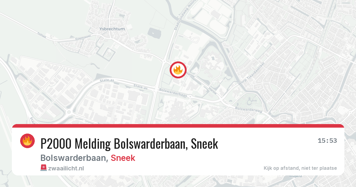 P2000 Melding Bolswarderbaan, Sneek — 20 mei 2026