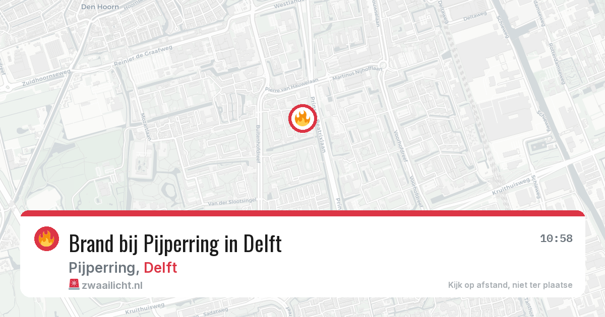 Brand bij Pijperring in Delft — 11 jul 2026