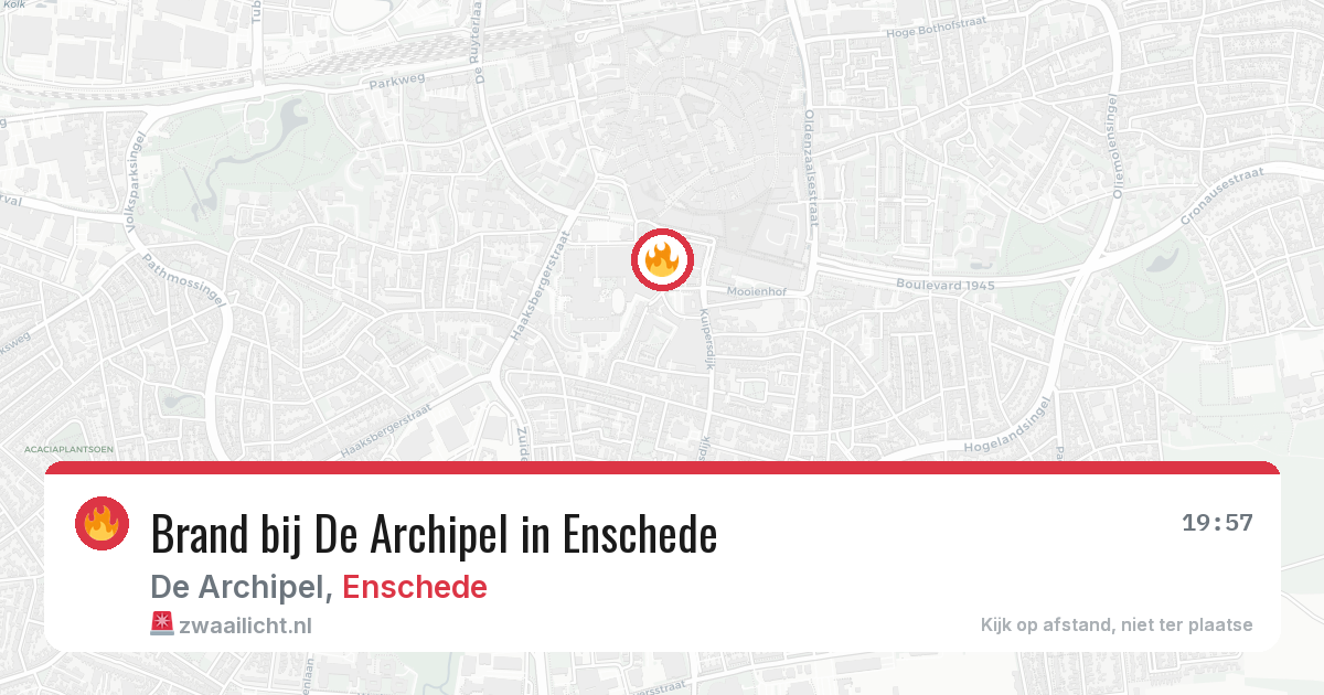 Brand bij De Archipel in Enschede — 12 aug 2026