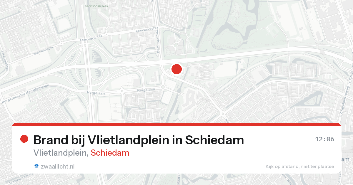 Brand bij Vlietlandplein in Schiedam — 18 aug 2026