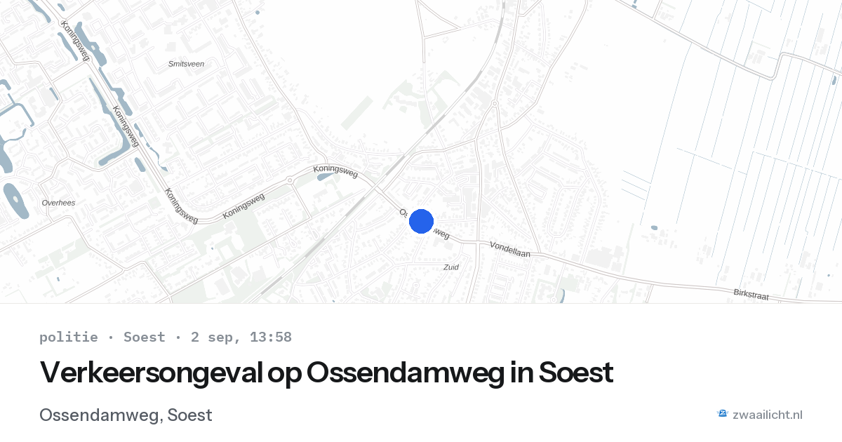 Verkeersongeval op Ossendamweg in Soest — 2 sep 2026